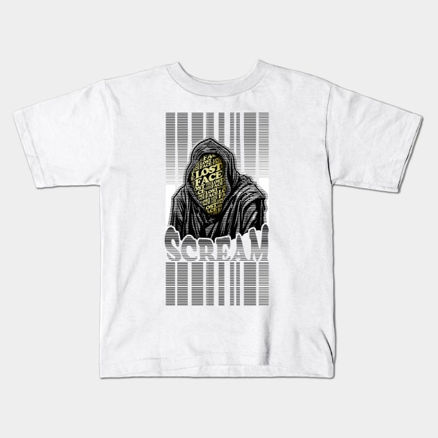 Scream VI (Scream 6) ghostface lostface horror movie graphic design Kids T-Shirt by ironpalette